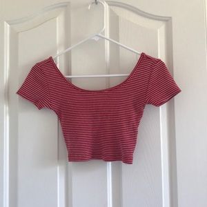 SOLD 🔒 Red and White Crop Top